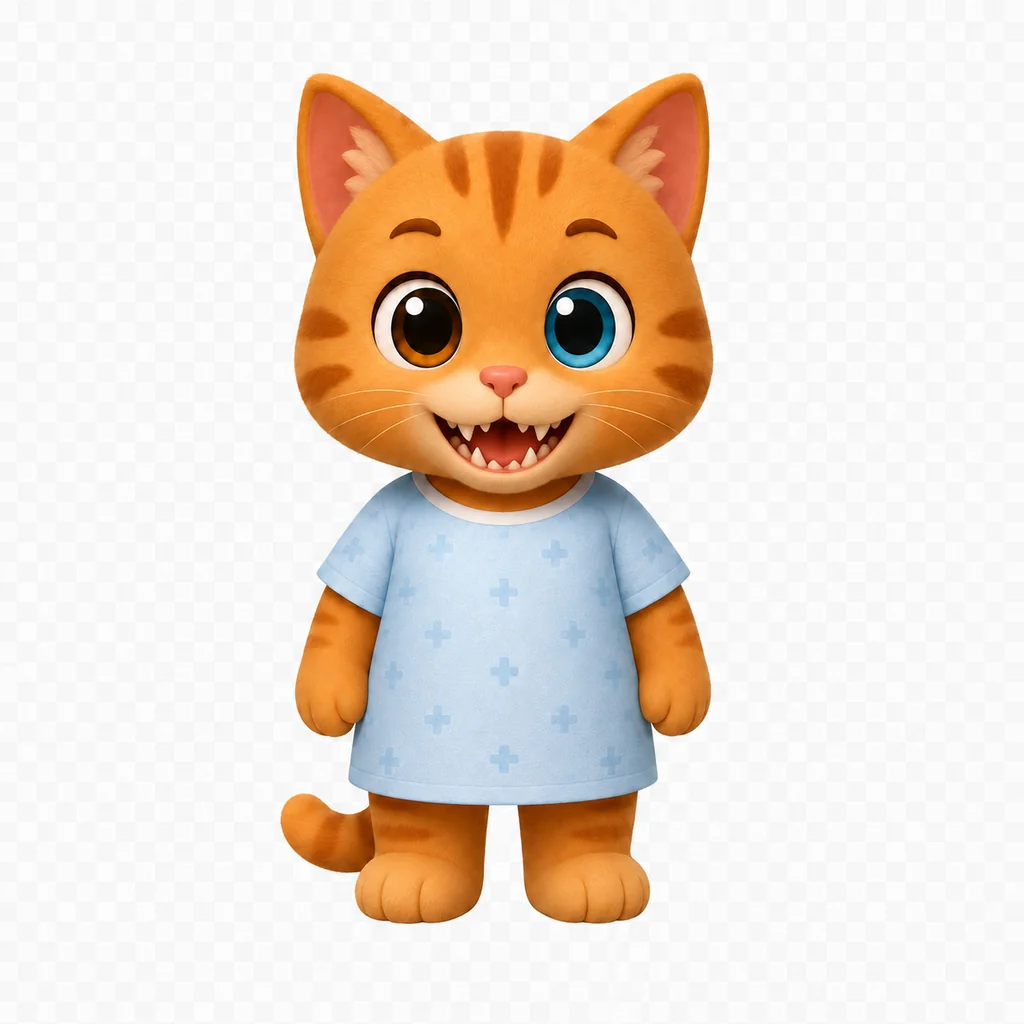 Mismatched eyes and sharp teeth anomaly example